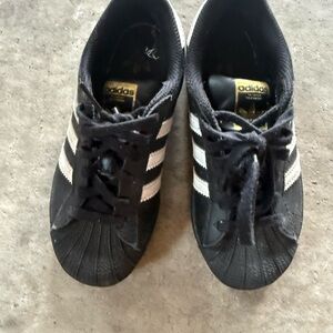 Adidas Black and White Superstar Sneakers